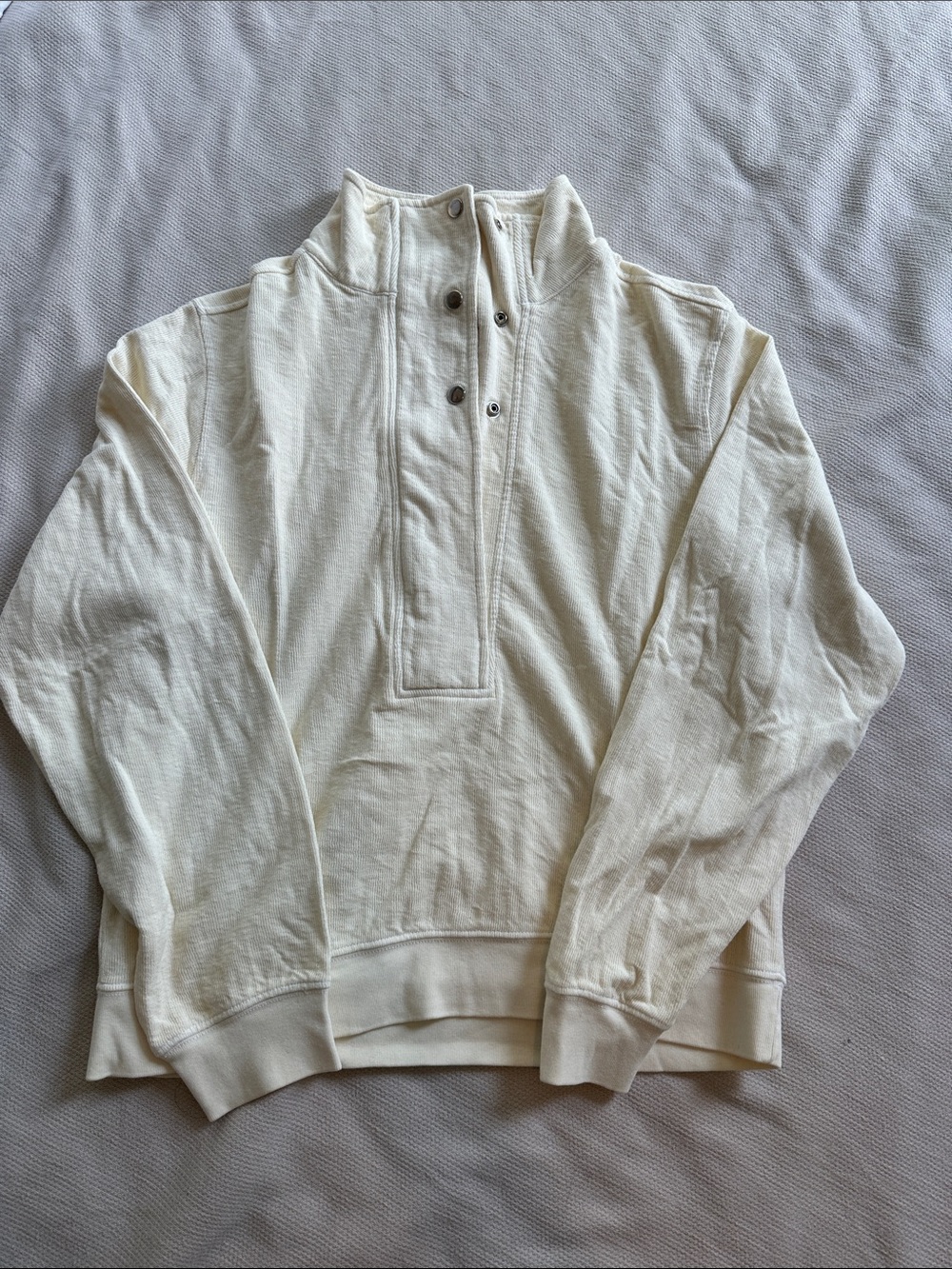 Apiece Apart Cream Zip-Neck Sweater